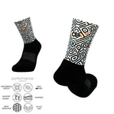Sports socks for running with grazy goat print